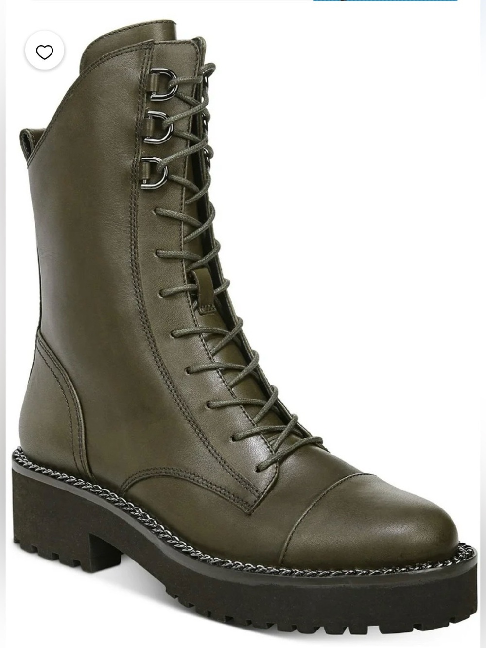 Sam Edelman Olive Green Lace-Up Combat Boots size 6,5 BNWT IN BOX